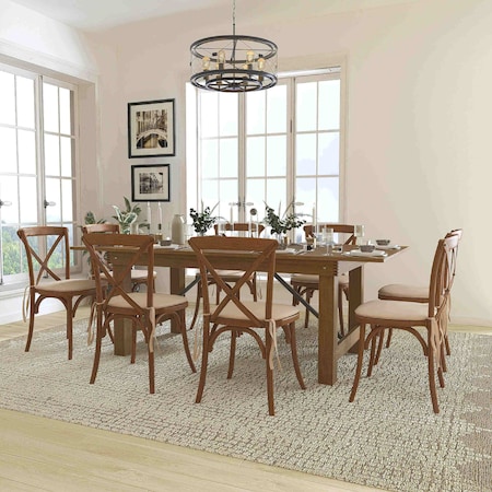 Flash Furniture Rectangle Antique Farm Table, Wood Top, Wood Grain XA-FARM-10-GG